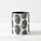 Scallop Shell Block Print, Black and White Mok (Midden)