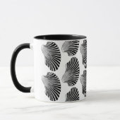 Scallop Shell Block Print, Black and White Mok (Links)