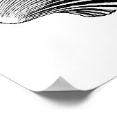 Scallop Shell Block Print, Black and White Poster (Hoek)