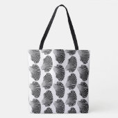 Scallop Shell Block Print, Black and White Tote Bag (Voorkant)