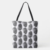 Scallop Shell Block Print, Black and White Tote Bag (Achterkant)