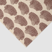 Scallop Shell Block Print, Brown and Beige Tissuepapier (Detail)