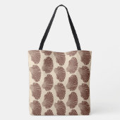 Scallop Shell Block Print, Brown and Beige Tote Bag (Achterkant)