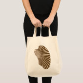Scallop Shell Block Print, Brown and Beige Tote Bag (Voorkant (product))