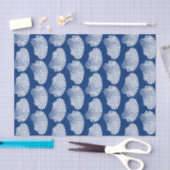 Scallop Shell Block Print, Cobalt Blue en White Tissuepapier (Craft)