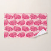 Scallop Shell Block Print, Fuchsia and Bleek Pink Bad Handdoek (Handdoek)