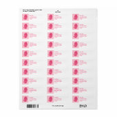 Scallop Shell Block Print, Fuchsia and Bleek Pink Etiket (Full Sheet)