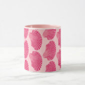 Scallop Shell Block Print, Fuchsia and Bleek Pink Mok (Midden)