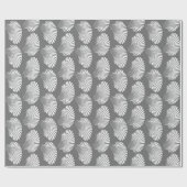 Scallop Shell Block Print, grijs / grijs en wit Cadeaupapier (Vlak)