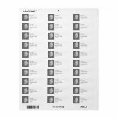 Scallop Shell Block Print, grijs / grijs en wit Etiket (Full Sheet)