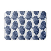 Scallop Shell Block Print, Indigo and White Badmat (Voorkant)