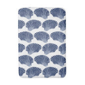 Scallop Shell Block Print, Indigo and White Badmat (Voorkant Verticaal)