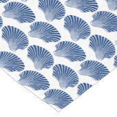 Scallop Shell Block Print, Indigo and White Korte Tafelloper (Hoek)