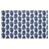 Scallop Shell Block Print, Indigo and White Stof (Fat Quarter)