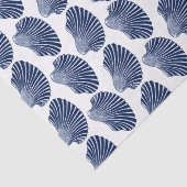 Scallop Shell Block Print, Indigo and White Tissuepapier (Detail)