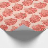 Scallop Shell Block Print, Light Coral Oranje Cadeaupapier (Hoek)