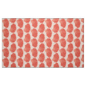 Scallop Shell Block Print, Light Coral Oranje Stof (Fat Quarter)