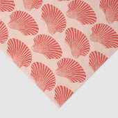 Scallop Shell Block Print, Light Coral Oranje Tissuepapier (Detail)