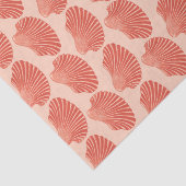 Scallop Shell Block Print, Light Coral Oranje Tissuepapier (Detail)