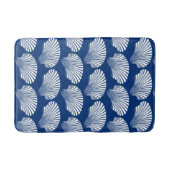 Scallop Shell Block Print, Navy Blue en White Badmat (Voorkant)
