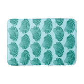 Scallop Shell Block Print, Turquoise en Aqua Badmat (Voorkant)