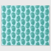 Scallop Shell Block Print, Turquoise en Aqua Cadeaupapier (Vlak)