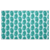 Scallop Shell Block Print, Turquoise en Aqua Stof (Fat Quarter)