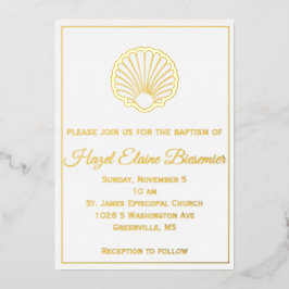 Scallop Shell Borded Folie Invitation Folie Uitnodiging