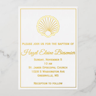 Scallop Shell Borded Folie Invitation Folie Uitnodiging