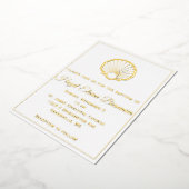 Scallop Shell Borded Folie Invitation Folie Uitnodiging (Gedraaid)