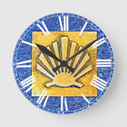 Scallop Shell Camino de Santiago Ronde Klok (Voorkant)