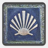 Scallop shell Camino de santiago Vierkante Sticker (Voorkant)