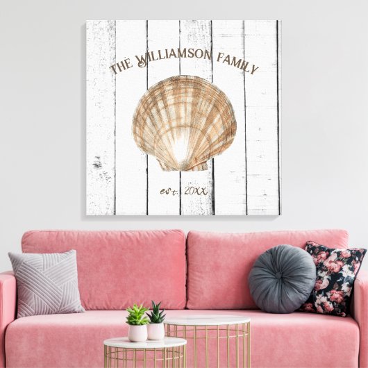  Scallop Shell Canvas Print (Insitu (Woonkamer))
