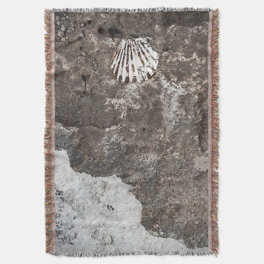 Scallop Shell Fossil Throw Deken (Voorkant Verticaal)
