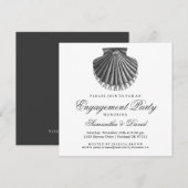 Scallop Shell-houtskool van de Beach Engagement Pa Kaart (Voorkant / Achterkant)