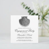 Scallop Shell-houtskool van de Beach Engagement Pa Kaart (Staand voorkant)