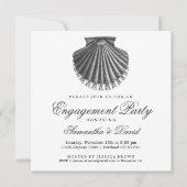 Scallop Shell-houtskool van de Beach Engagement Pa Kaart (Voorkant)