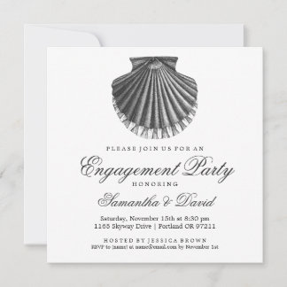 Scallop Shell-houtskool van de Beach Engagement Pa Kaart