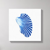 Scallop Shell, Indigo Blue en White Canvas Afdruk (Voorkant)
