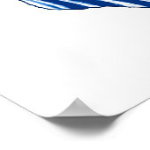 Scallop Shell, Indigo Blue en White Poster (Hoek)