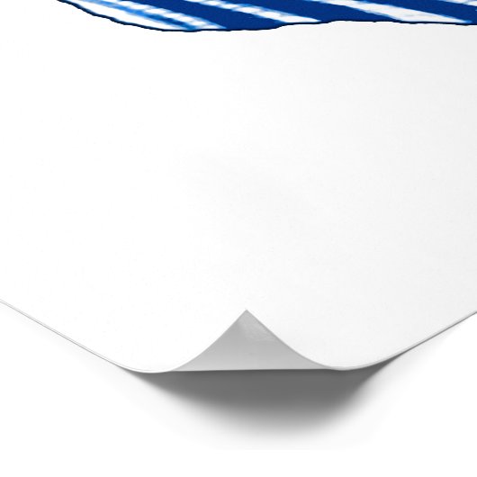 Scallop Shell, Indigo Blue en White Poster (Hoek)