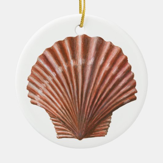 Scallop Shell Keramisch Ornament (Voorkant)