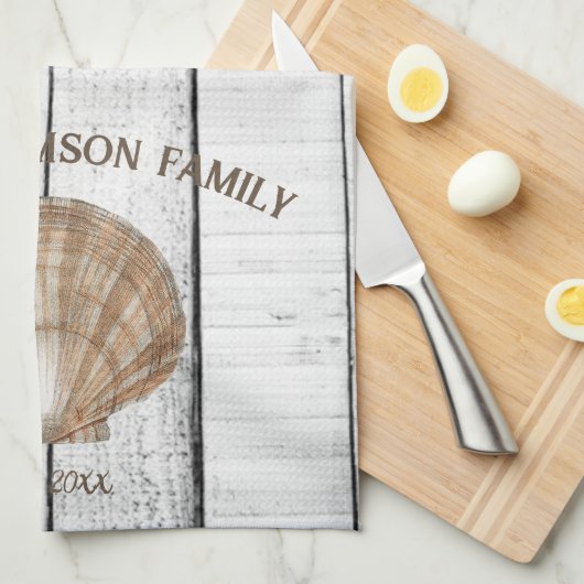  Scallop Shell Kitchen Towel Theedoek (Quarter Fold)