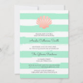 Scallop Shell | Koraal en mint | Baby shower Kaart (Voorkant)