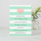 Scallop Shell | Koraal en mint | Baby shower Kaart (Staand voorkant)