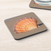 Scallop Shell| Kreta, Griekenland Bier Onderzetter (Linkerzijde)