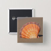 Scallop Shell| Kreta, Griekenland Vierkante Button 5,1 Cm (Voorkant /achterkant)