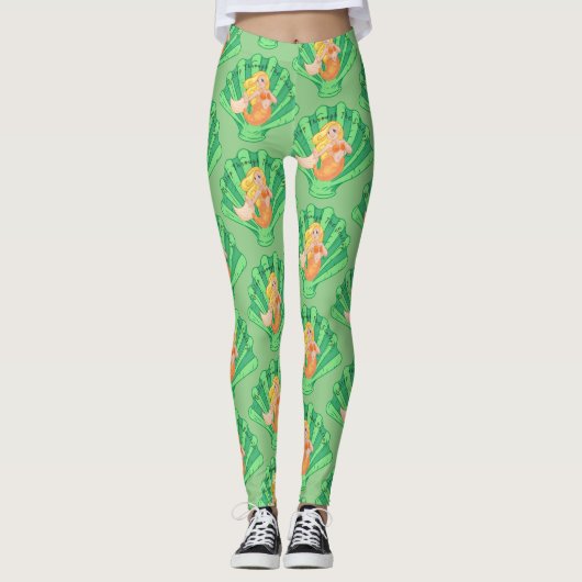 Scallop Shell Mermaid Thunder_Cove Leggings (Voorkant)