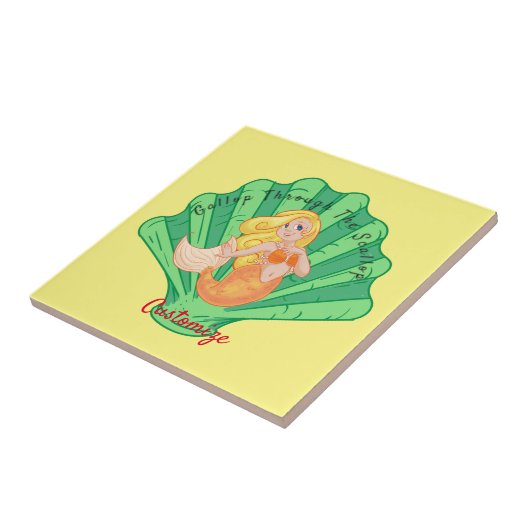 Scallop Shell Mermaid Thunder_Cove Tegeltje (Zijkant)