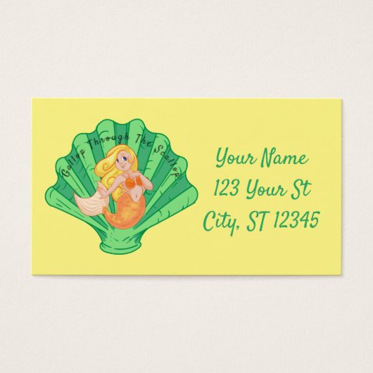 Scallop Shell Mermaid Thunder_Cove Visitekaartje (Voorkant)